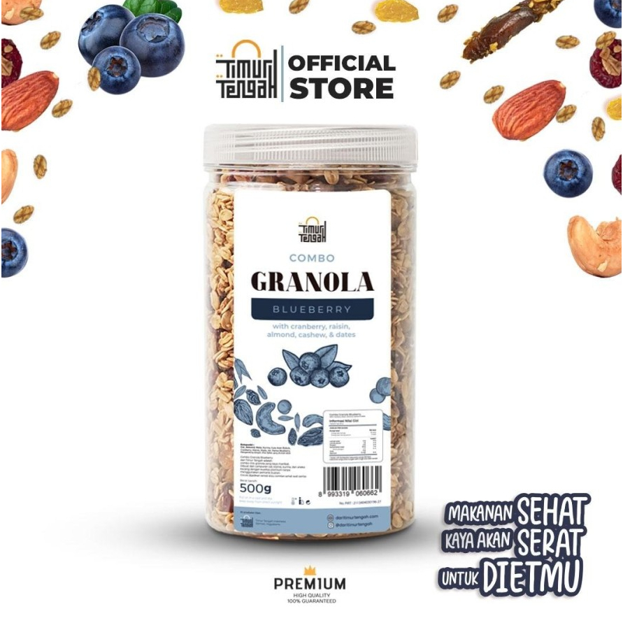 

Granola Timur Tengah | Menu Sarapan Sehat | Rasa Blueberry | 500 gr