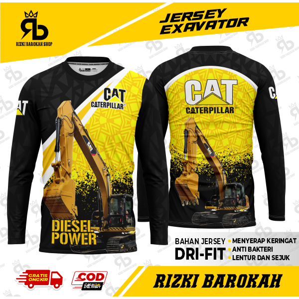 JERSEY EXAVATOR FULL PRINTING / JERSEY EXAVATOR LENGAN PANJANG DAN PENDEK / KAOS EXAVATOR DRYFIT