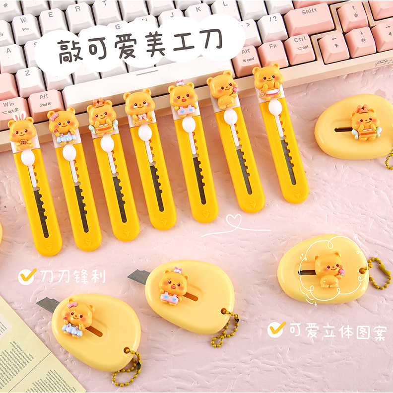 

Pisau Kecil Cutter Bulat Mini Edisi Butter Bear Lucu Buat Buka Paket AT39