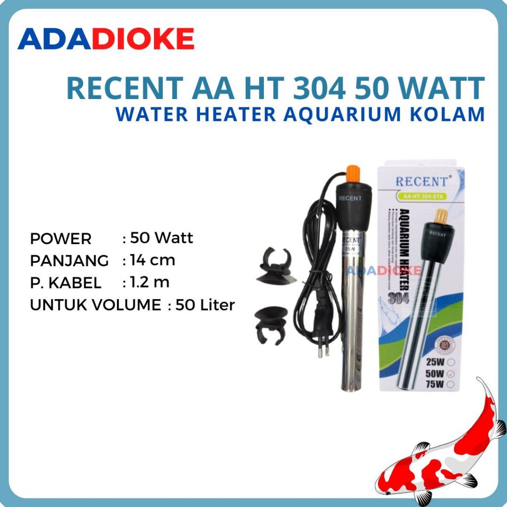 Heater Aquarium Stainless Heater 50 Watt Aquarium Penghangat Aquarium Recent 50 Watt