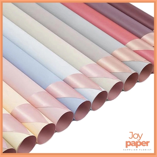 

20 Lembar Flower Wrapping Two Side Rose Gold Cellophane Kertas buket 2 Warna Rose gold Kb19