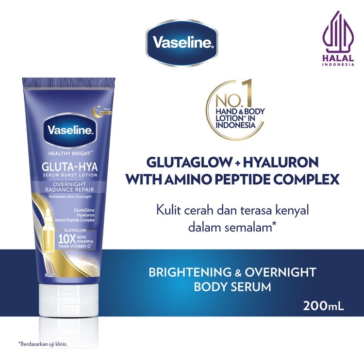 Vaseline Gluta-Hya Serum Lotion Overnight 200 Ml