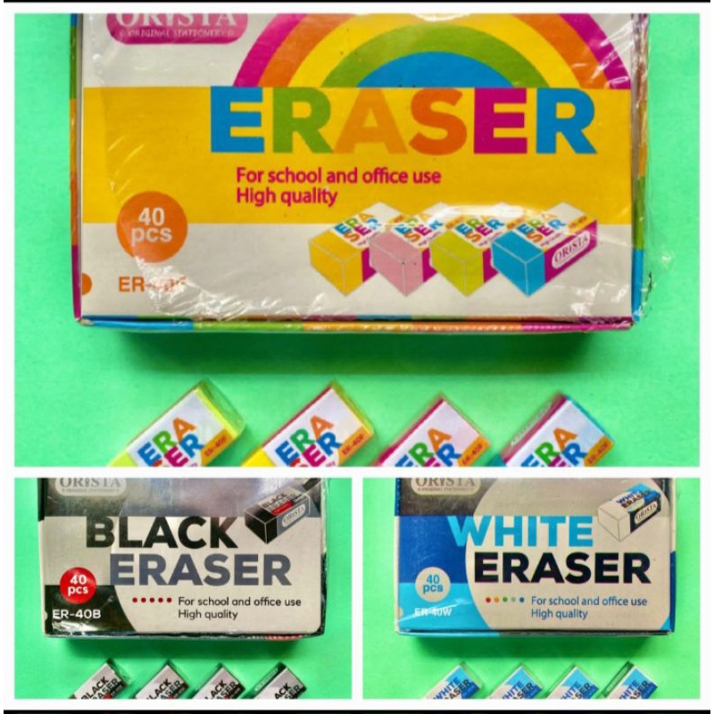 

eraser B-40 warana mix.putih hitam