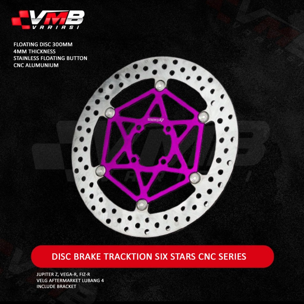 DISC BRAKE TRACTION SIX STARS CNC PIRINGAN REM CAKRAM SERIES FOR JUPITER Z, VEGA-R, FIZ-R