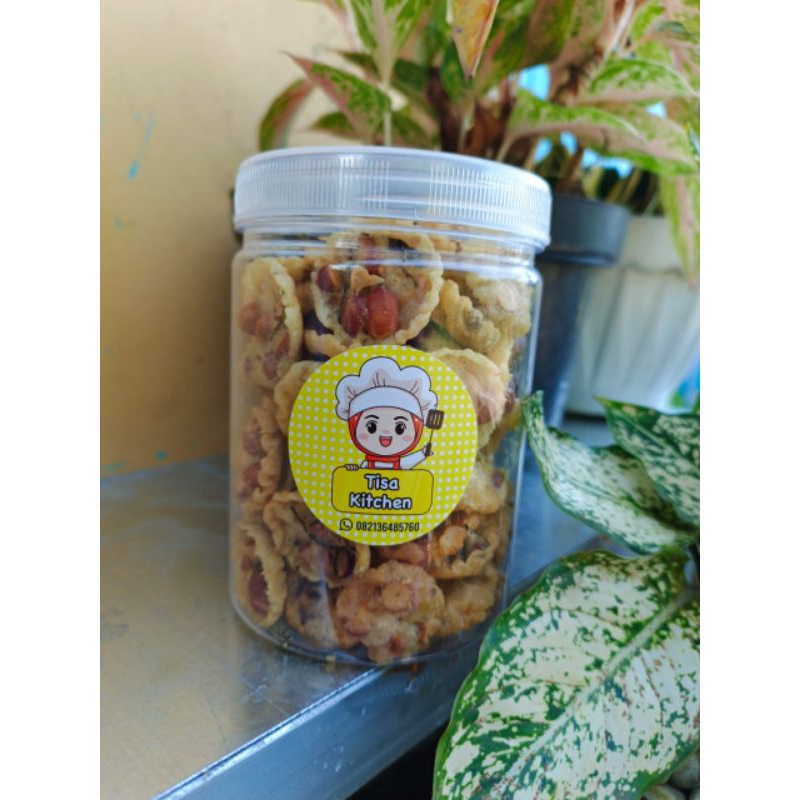 

peyek koin kemasan toples 800ml