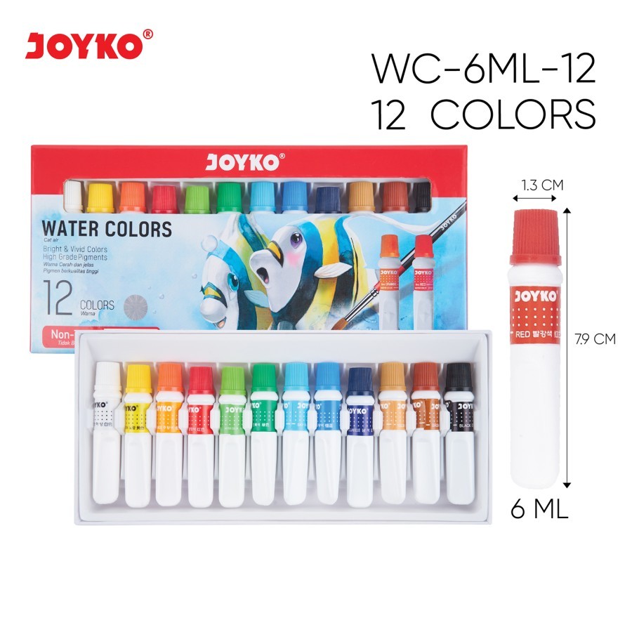 

Cat Air / Watercolour Joyko WAC12 6ml - 12 Warna