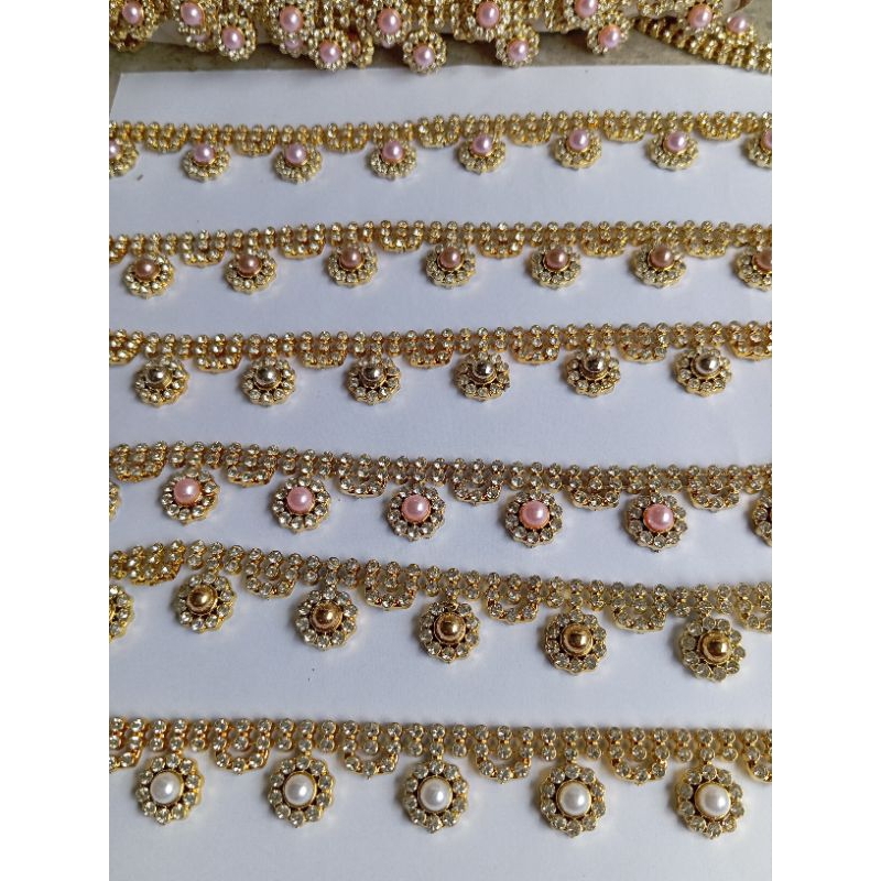 @50CM PAYET MUTE RANGKAI SWAROSKI MUTIARA (PR 99)