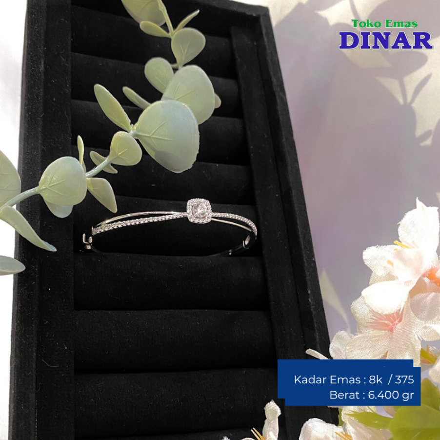 GELANG OVAL BATU AD MODEL PUTIH - EMAS MUDA - KADAR 8K 375