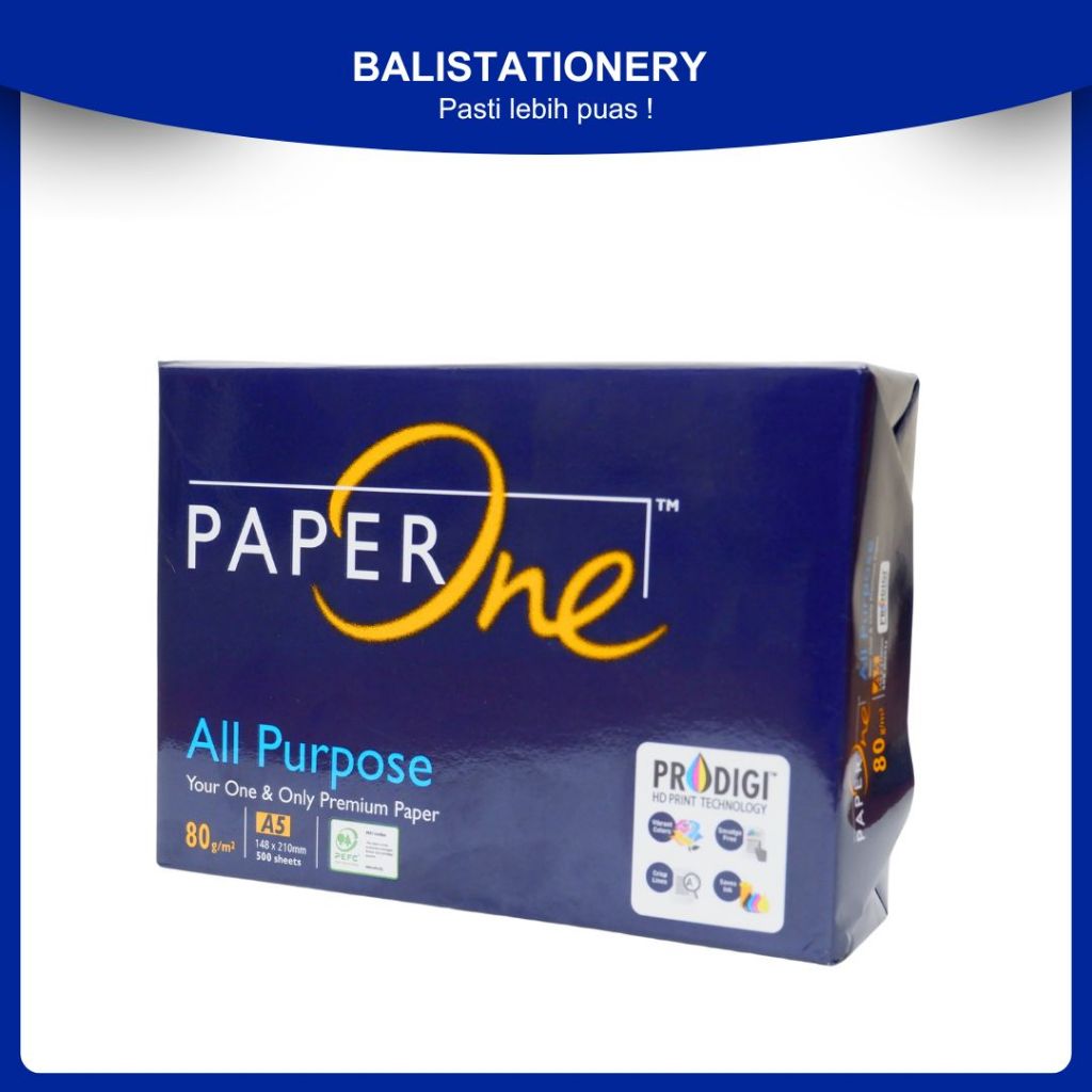 

Paperone Kertas HVS A5 80 gram Putih Polos 15 x 21 cm ( 1 rim )