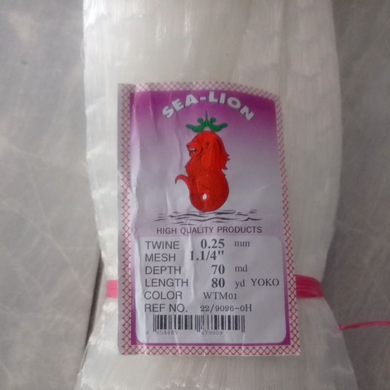 Jaring ikan bahan jala import Thailand 0.25 1¼ inchi 70md/80yds yoko sea-lion pukat ikan jaring baha