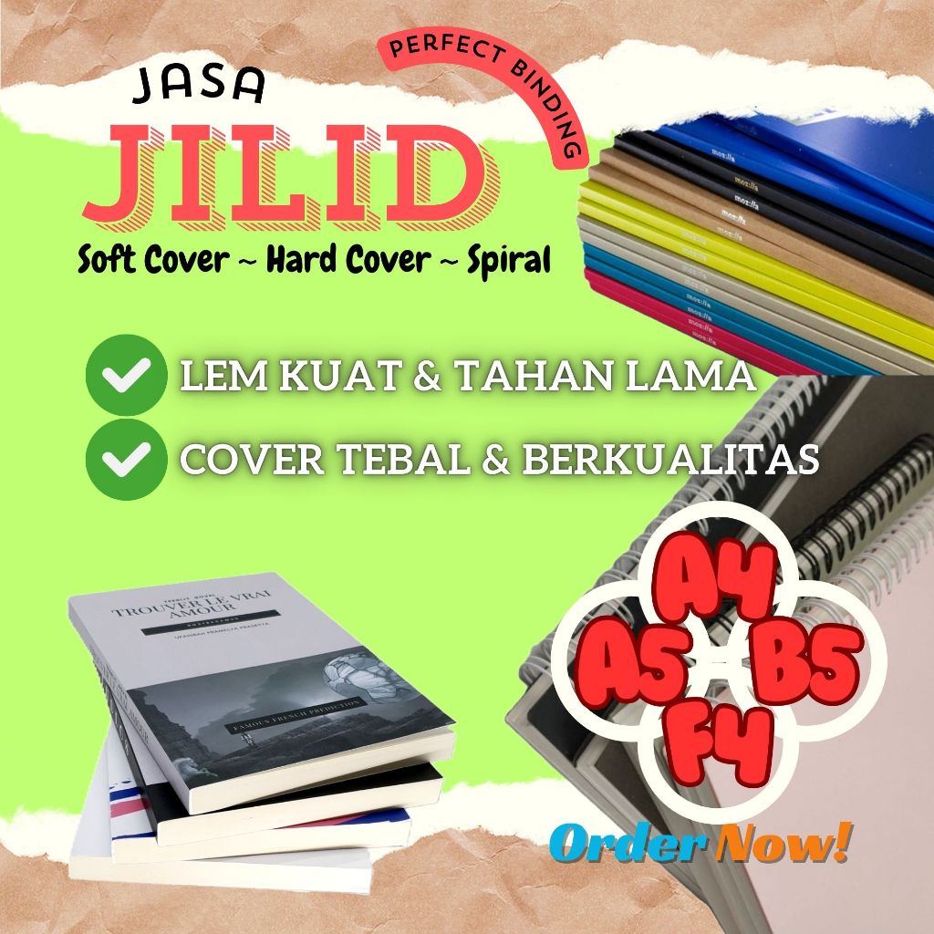 

JASA JILID BUKU SOFT & HARD COVER 230 - 260 GSM (PERFECT BINDING)~ DOMBA BELANG