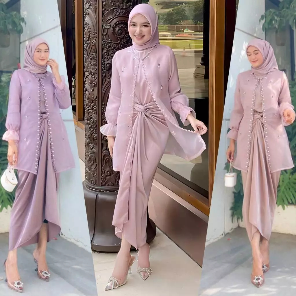 (TERMURAH) JEMMA ONE SET INNER OUTER ROK LILIT DRESS BRIDESMAID POLOS DRESS ORGANZA OUTER KONDANGAN 
