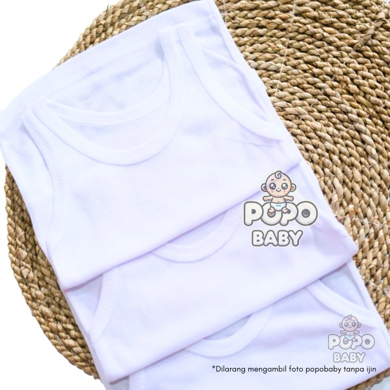 Kaos Dalam bayi/ Singlet Bayi/Kaos Kutung Bayi Putih Polos SNI (6pcs/1 lusin)