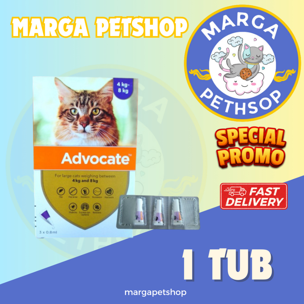 obat kutu kucing advocate 0.8ml advocate large 4 - 8kg