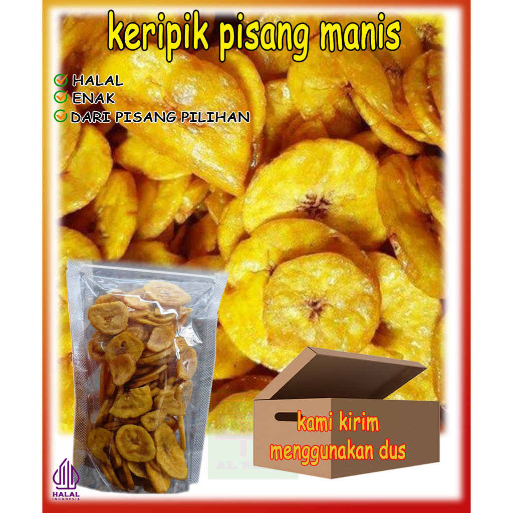 

Keripik Pisang Manis sangat empuk dan Renyah 250 gram