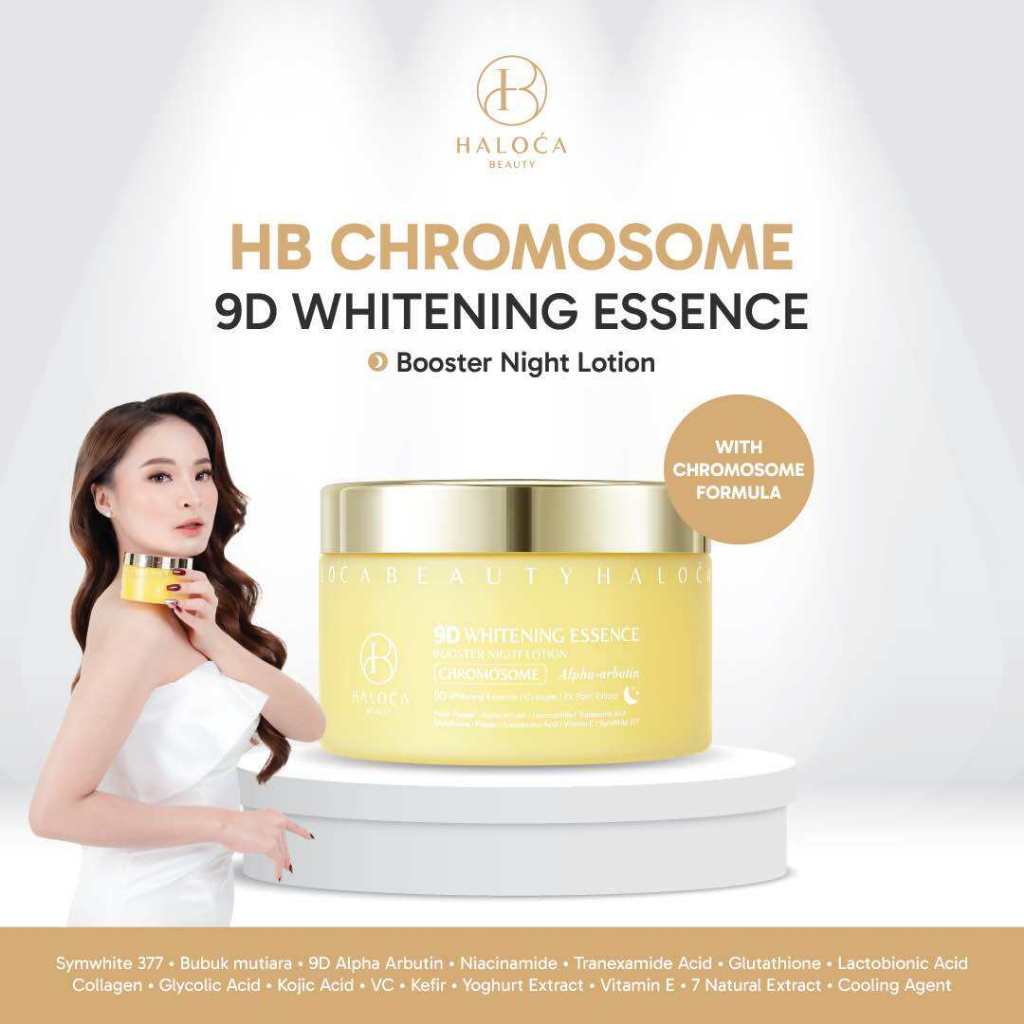[ HALOCA BEAUTY ] HB CHROMOSOME 9D Whitening Essence Boster night Lotion pemutih Badan [READY STOCK]