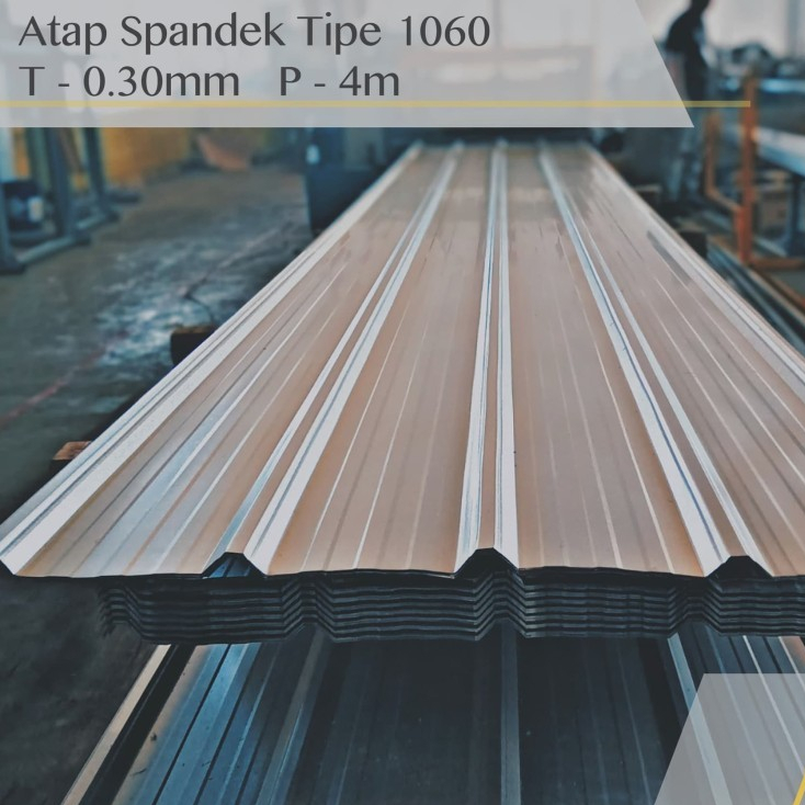 Atap Spandek 0.30 mm x 4 mtr Galvalum Zincalum SUPRADEK Tipe 1060