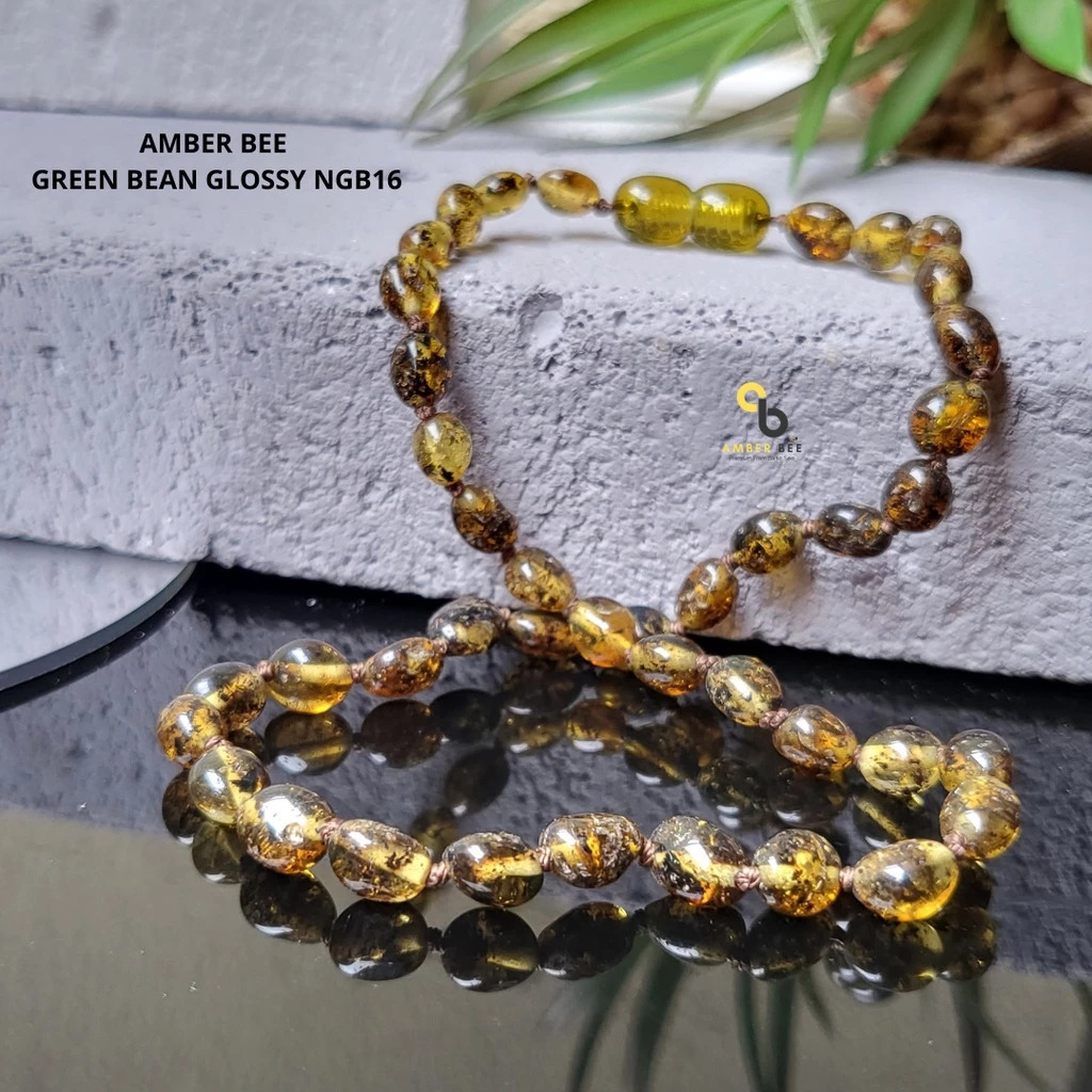 FREE Gelang - Kalung Kesehatan Amber Anak (100% Premium Glossy Green Beans NGGB16 By Amber Bee)