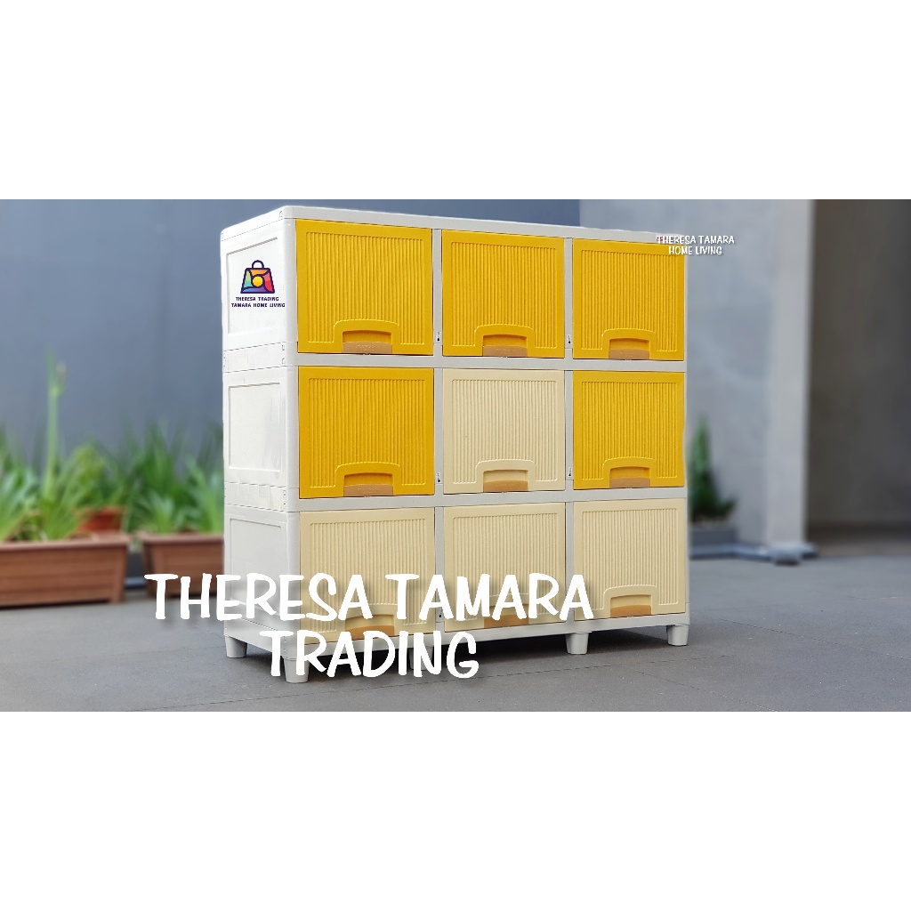 LEMARI PLASTIK NAPOLLY TRIPLE 3309 LEMARI PLASTIK 3 x 3 PINTU 9 LOKER MEJA TV LED