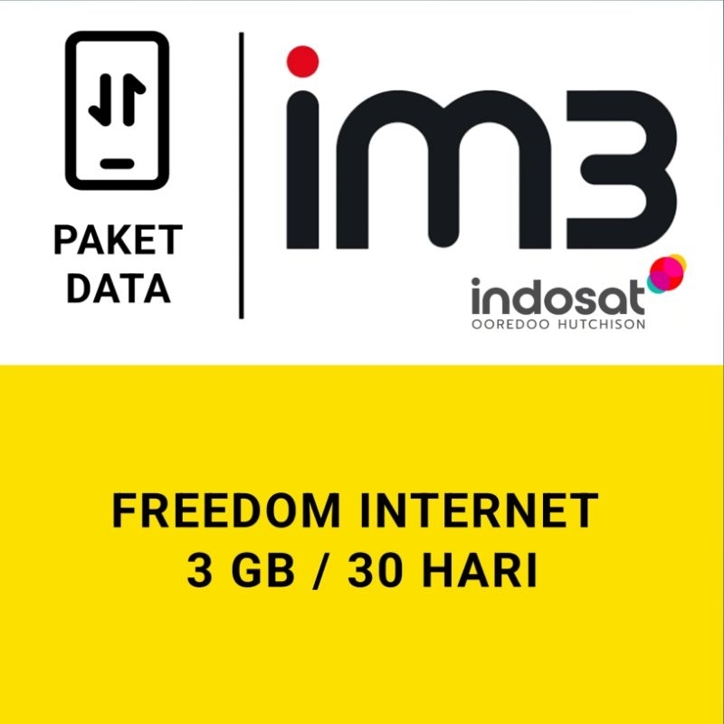 Paket Data Indosat - Freedom Internet 3 GB / 30 Hari