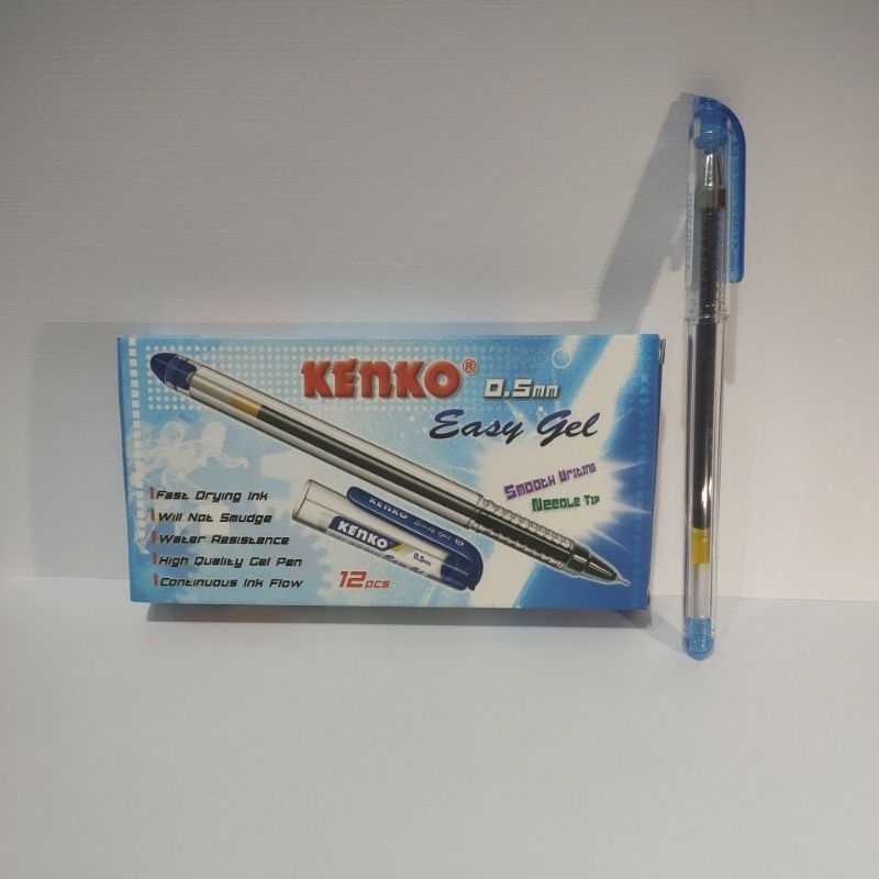 

pen kenko easy gel 0,5 mm (tinta biru) isi 12 pcs
