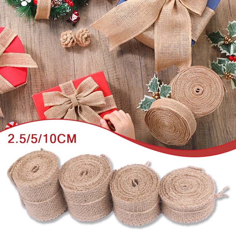 

10M Pita Goni Roll Pita Karung Goni Diy Pita Tali Goni Jute Ribbon Pita Vintage Decor Burlap Decoration Multifungsi Pita Karung Goni Pita roll
