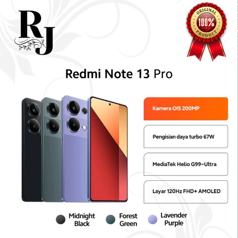 XIAOMI REDMI NOTE 13 PRO 4G 8/256GB, GARANSI XIAOMI INDONESIA