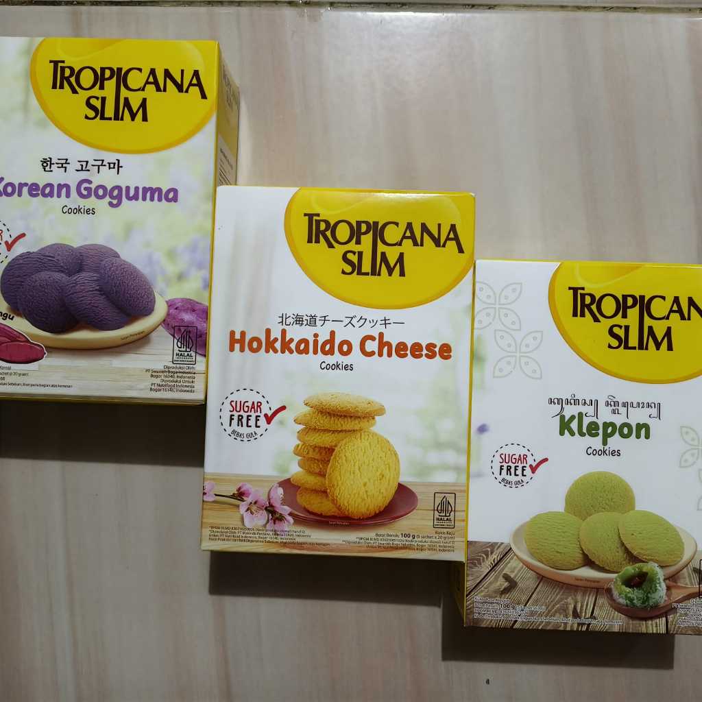 

Tropicana Slim Hokkaido Cheese Cookies/Korean Goguma/ Kelpon 100gr