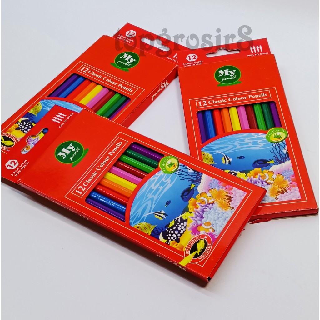 

(Per Set) Pensil 12 Warna Panjang / Color Pencil Paper Box Classic / Coloring Set MY PENCIL
