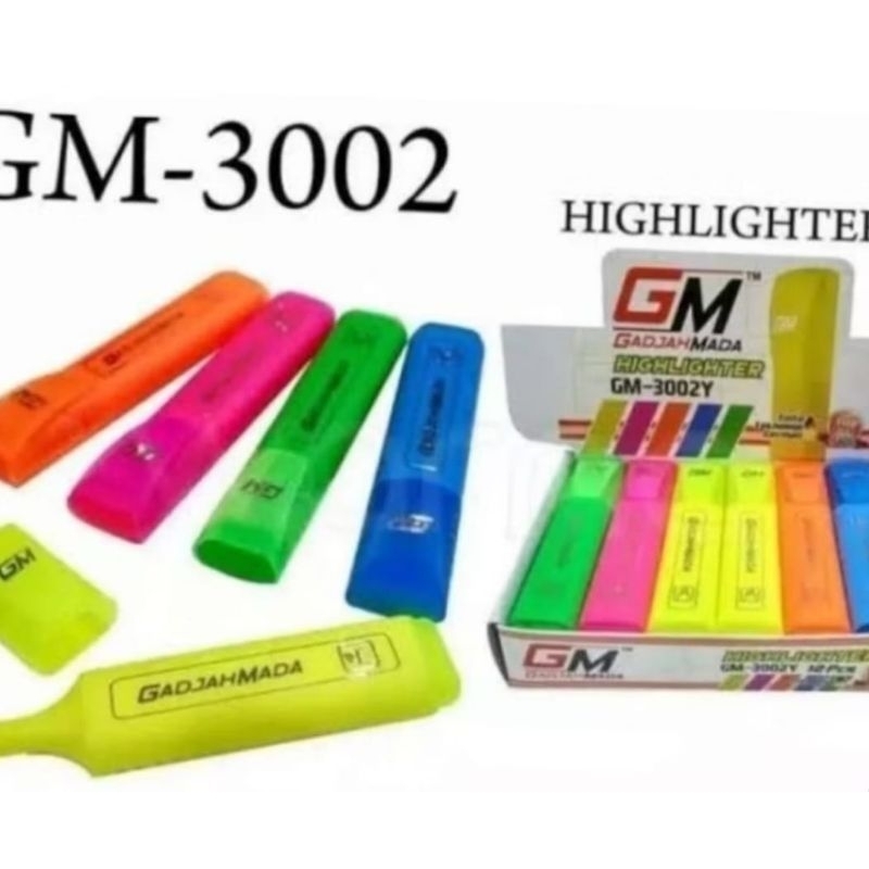 

12 PCS STABILO GM 3002E - 1 BOX STABILO HIGHLIGHTER - GM HIGHLIGHTER GM-3002E / STABILO / STABILO