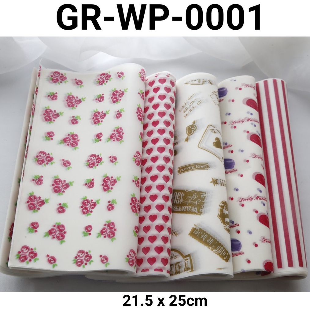 

Tambahan Diskon 15 Bread loaf food wrapping wax paper kertas burger nasi A75