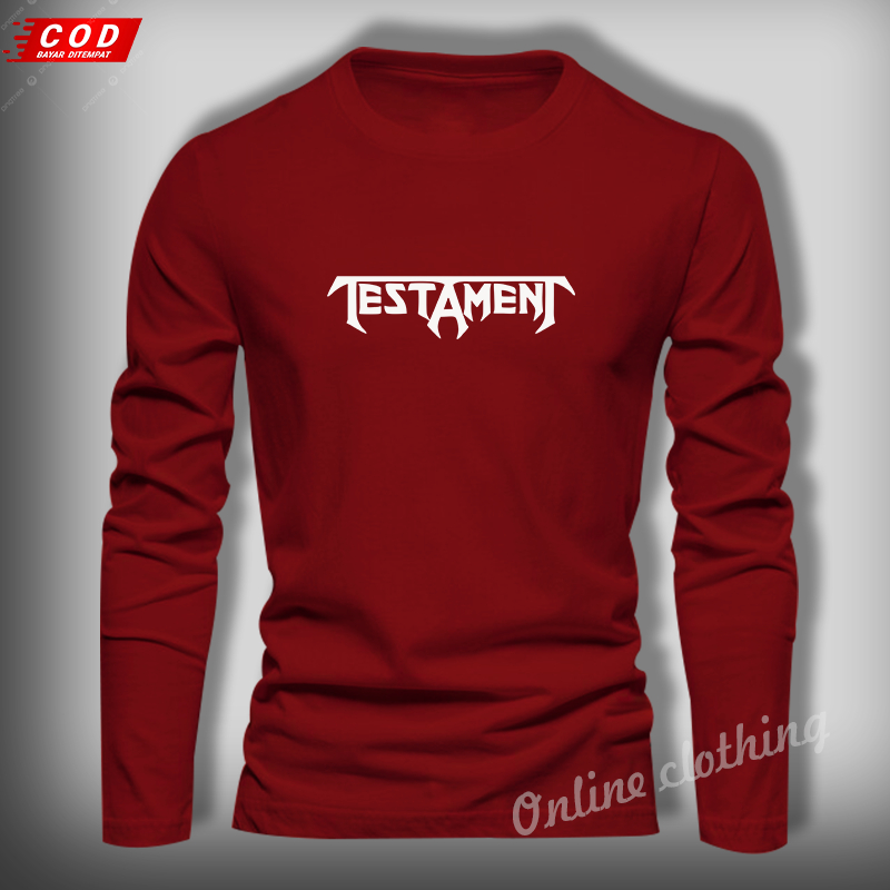 Baju Kaos Testament Lengan Panjang Pria Dewasa - Baju Casual Daily Outfit
