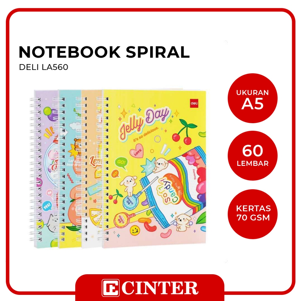 

DELI - BUKU SPIRAL / BUKU CATATAN / NOTEBOOK SPIRAL UKURAN A5 LA560