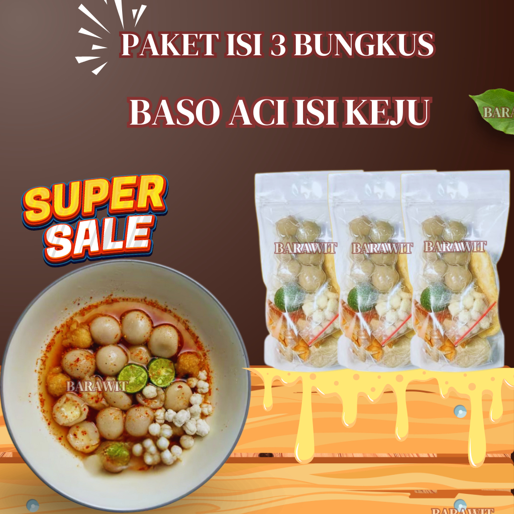 

PAKET 3 BUNGKUS BASO ACI ISI KEJU PREMIUM MURAH ENAK