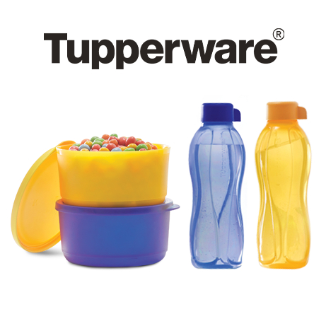 Set Tempat Makan & Minum Tupperware - Double Pop Set | Summer Go Round Medium & Eco Bottle Set
