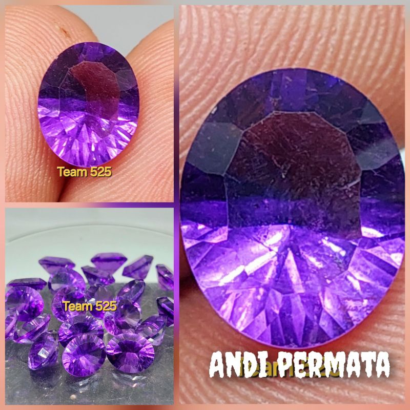 Batu permata kecubung ungu tua kristal super cutting mixcut/amethyst quartz