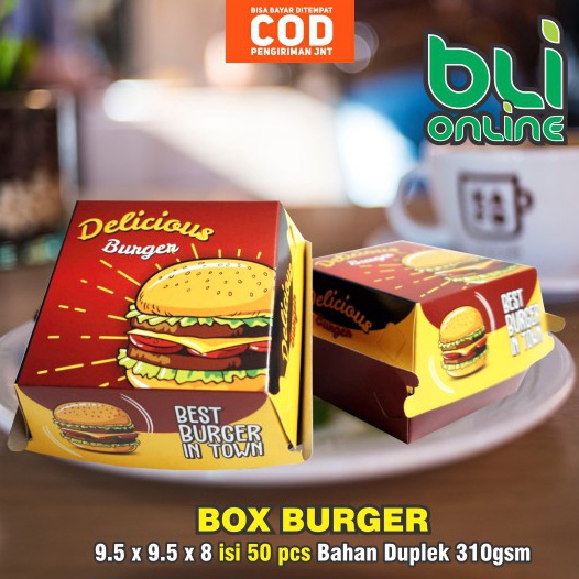 

Kotak Burger 95x95x isi 5 pcs Dus Burger Box Burger Kemasan Burger Packaging Burger