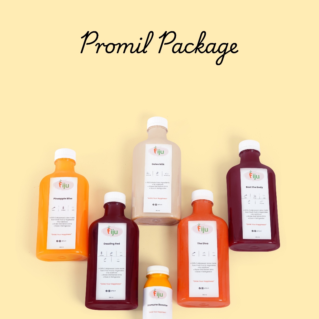 

Cold Pressed Juice Promil Package | Buah & Sayur Segar | Paket Jus Detox