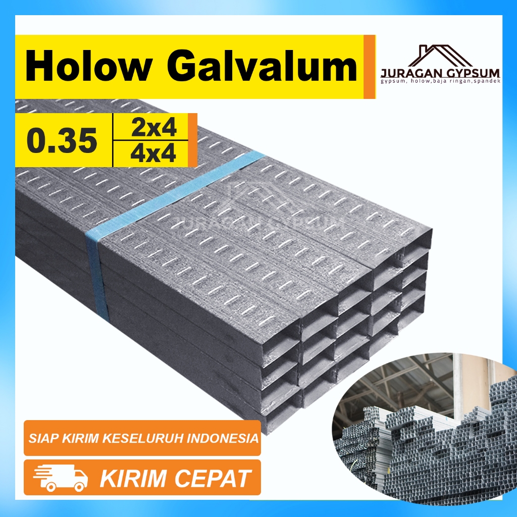 Holow Galvalum 0.35  / hollow plafon 0.35mm / holo gypsum 0,35 mm / 0,35 - 0,4 /  2x4 4x4