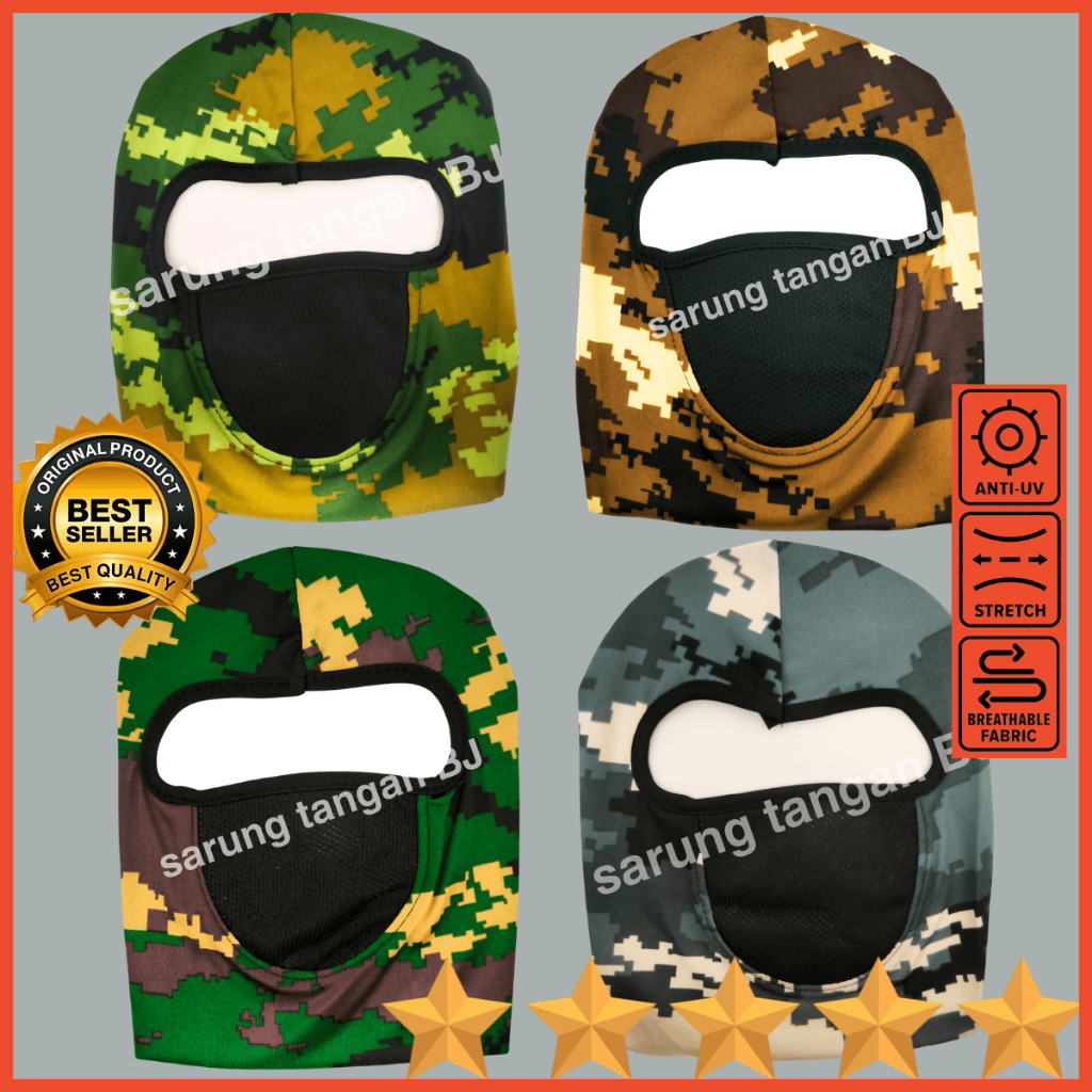 Masker Ninja Army Sepeda Motor BJ Masker Balaclava Topeng Maling Anti Panas Anti UV Anti Panas