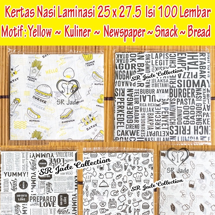 

Kes Nasi Laminasi 25x275 cm Anti Lengket Kes Burger Wax Paper Wrap Kebab Sandwich
