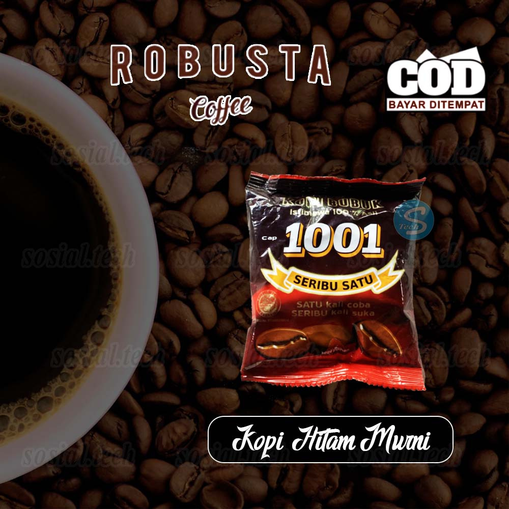 

Kopi 1001 Bubuk 45g Kopi Hitam Murni Asli Robusta 1001 Khas Bengkulu Kopi Tanpa Gula