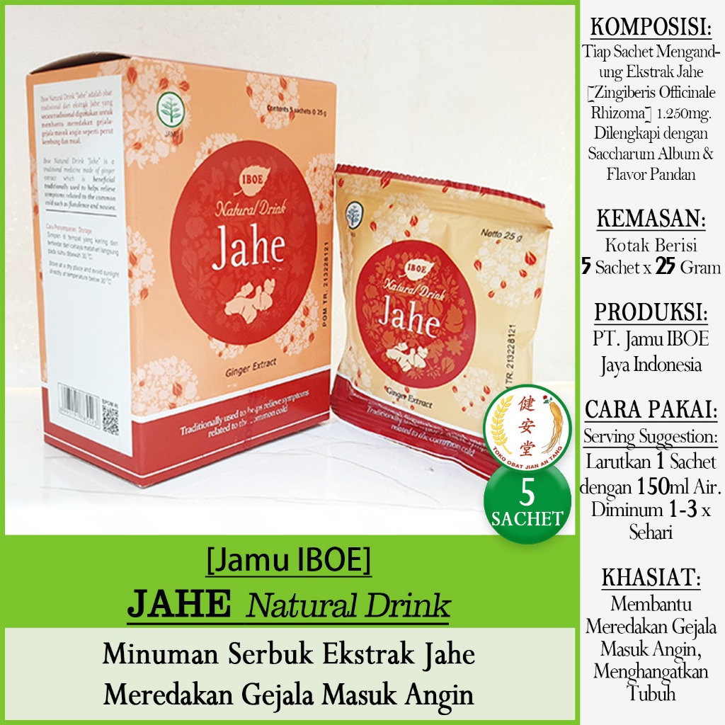 

[Iboe] TEH JAHE Natural Drink [Ginger Extract 老姜茶] 5 Sachet x 25g