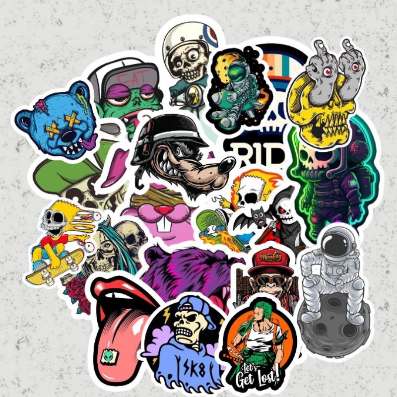 

Sticker TENGKORAK HYPEBEAST isi20-21 (pack) {20}