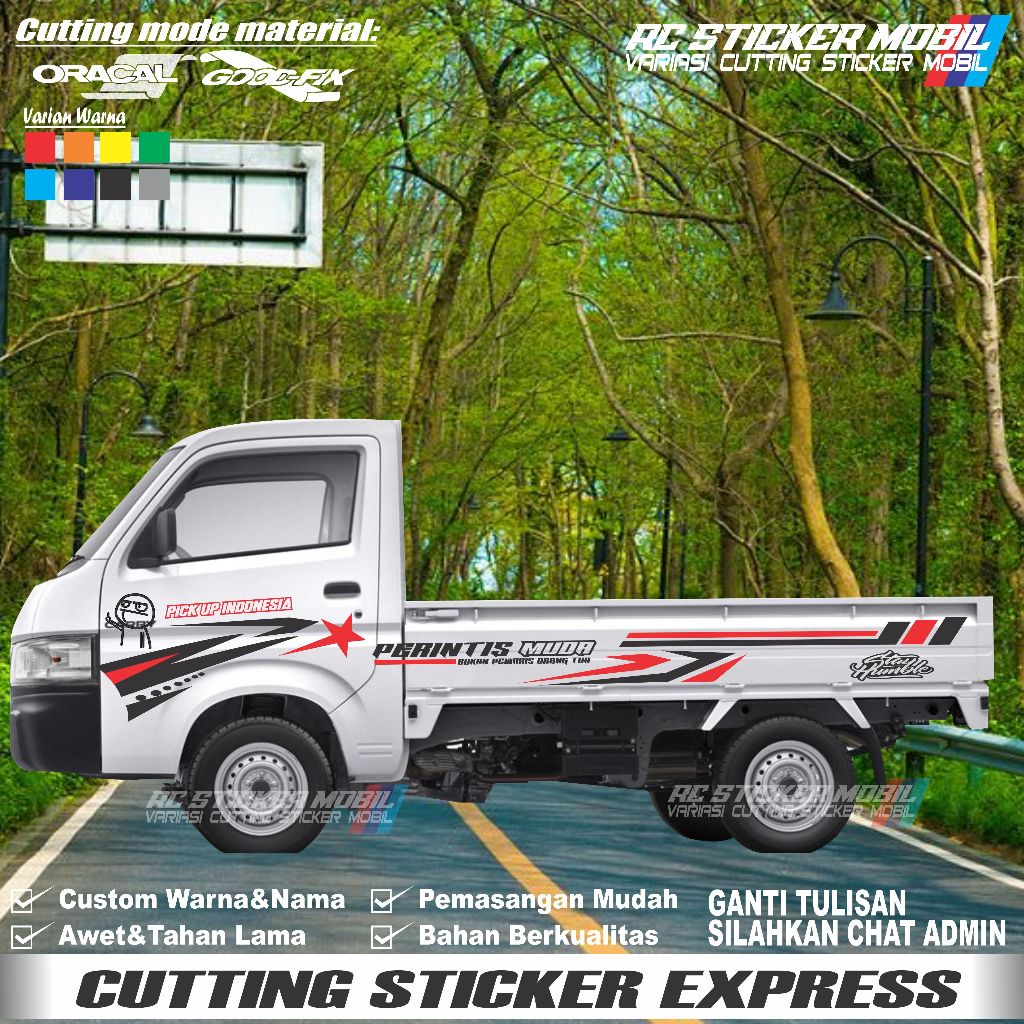 promo stiker pick up mobil suzuki new carry sticker bodi samping bak belakang terbaru