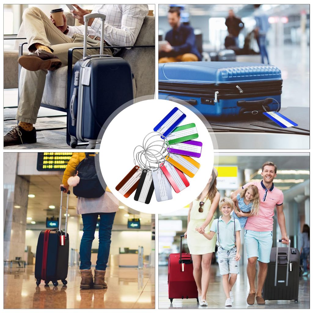 Luggage Tag Aluminium Gantungan Koper Custom Name Tag Koper Penanda Koper Aksesoris Travel