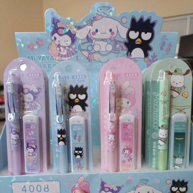 

pensil mekanik karakter sanrio set 0.5mm kuromi melody hazu
