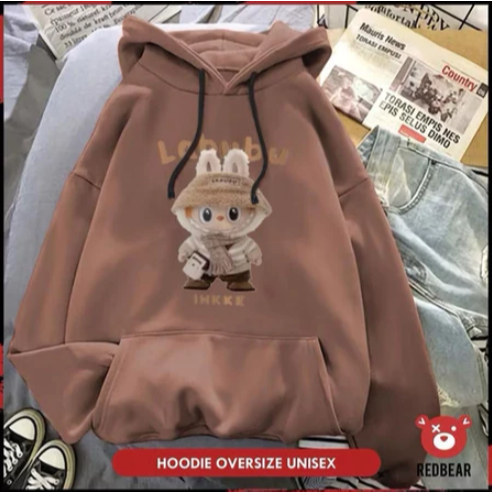 HOODIE LUCU GAMBAR BONEKA LABUBU UNISEX PRIA WANITA OVERSIZE - SWEATER HOODIE LUCU OVERSIZE KEKINIAN
