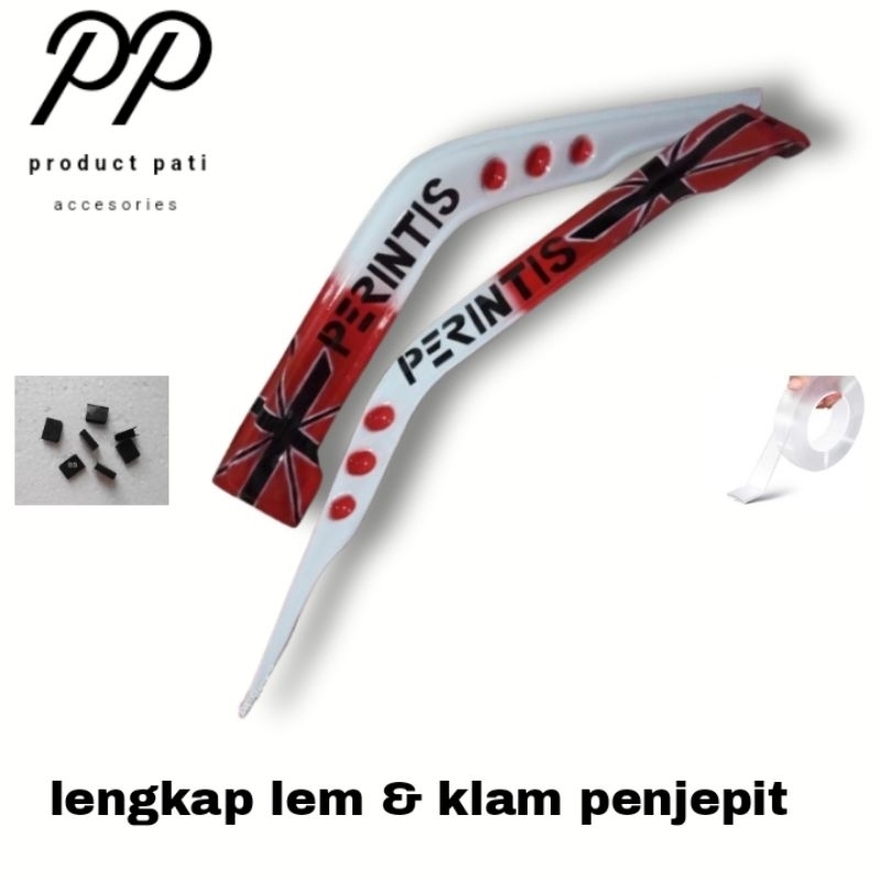 1 pasang talang air mobil pic up TRAGA bahan dari fiber dengan motif dan tulisan lengkap lem perekat