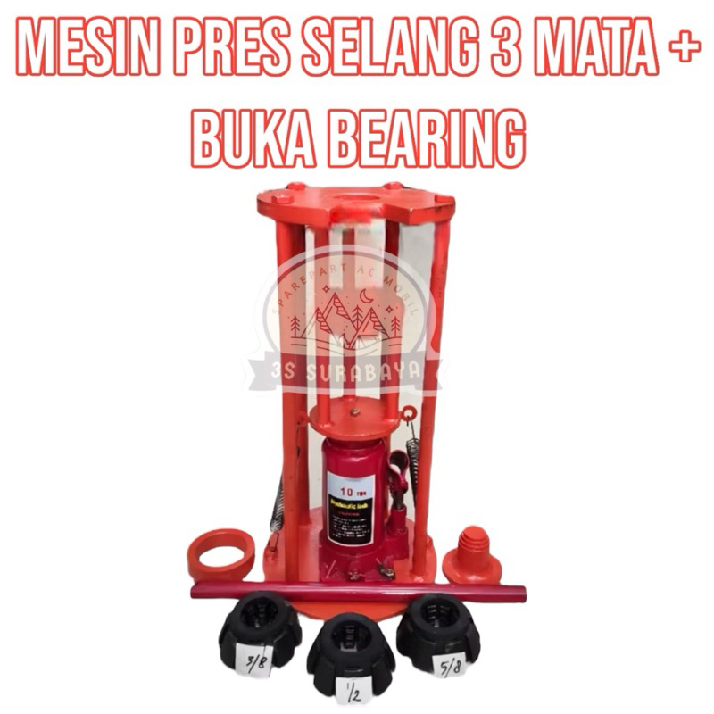 Mesin pres press selang Ac mobil 3 mata Press Alat buka bearing Alat Mesin Pres Selang ac Mobil Hose